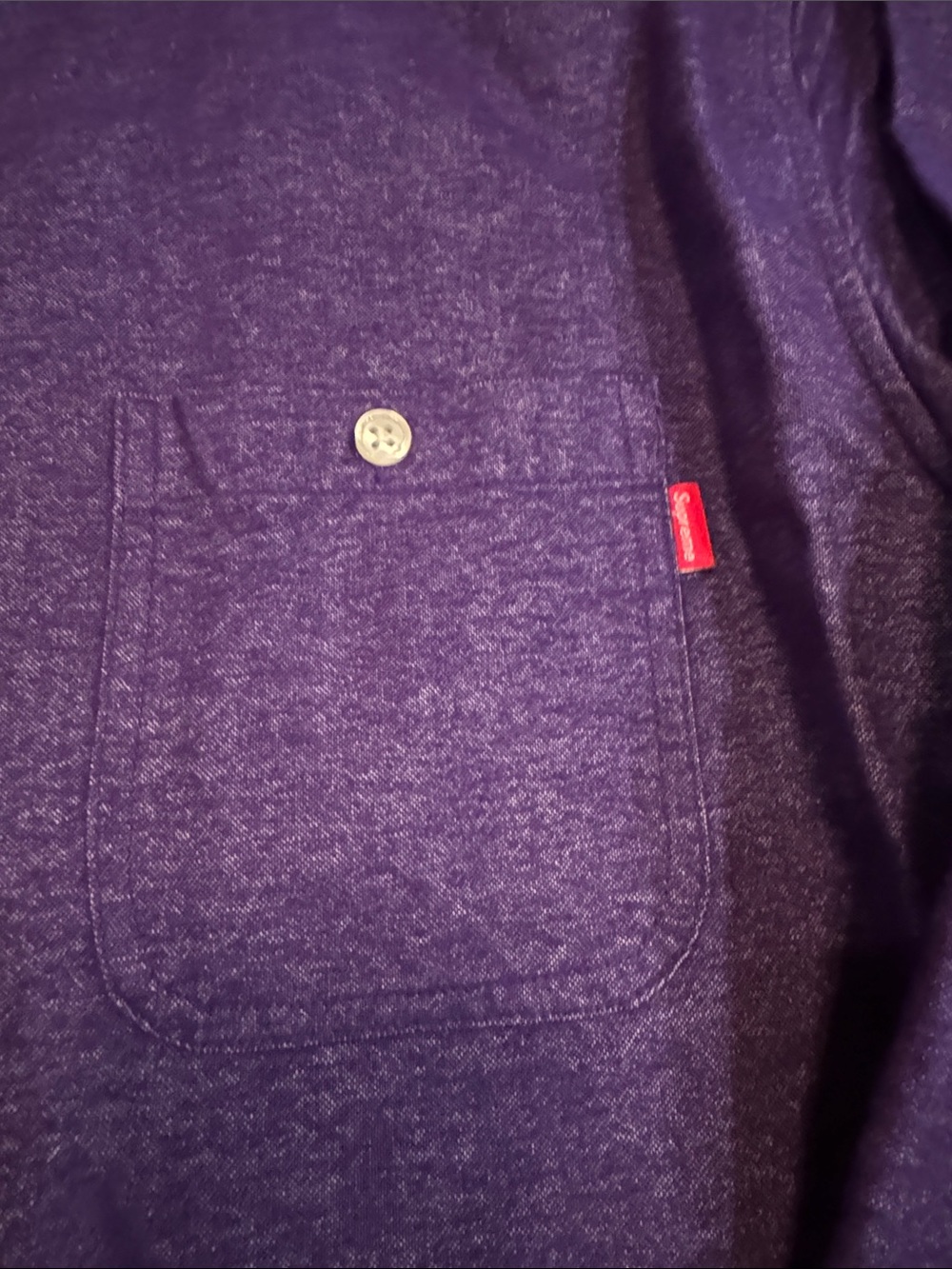 Supreme Deep Purple Long-Sleeve Button Down Shirt - Picture 3 of 7